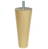 BEECH WOODEN LEG, CONE DESIGN, H - 130 MM, STRAIGHT, LACQUERED