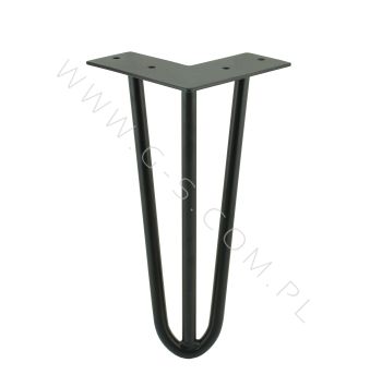 HAIRPIN LEG, H - 600 MM, HEAVY DUTY 12 MM, 3 RODS FOR FURNITURE, STEEL, BLACK COLOUR
