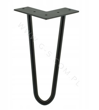 HAIRPIN LEG, H - 400 MM, HEAVY DUTY 12 MM, 2 RODS FOR FURNITURE, STEEL, BLACK COLOUR