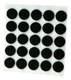 Podkładki filcowe do mebli Ø 16 mm (25 szt.), czarne