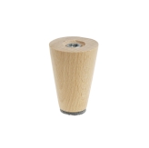 [8 CM] straight beech furniture leg, varnished solid wood without mounting plate