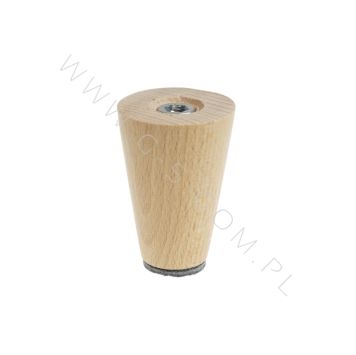 [8 CM] straight beech furniture leg, varnished solid wood without mounting plate