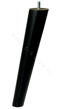 BEECH WOODEN LEG, CONE DESIGN, H - 260 MM, ANGLE, BLACK LACQUERED