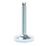 100 PIECES, ADJUSTABLE FOOT M8 x 60 MM, ROUND BASE, SLOT DRIVE