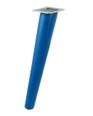 Noga bukowa skośna, stożek 25 cm niebieska z blachą montażową