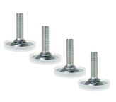 100 PIECES, ADJUSTABLE FOOT M8 x 34 MM, ROUND BASE