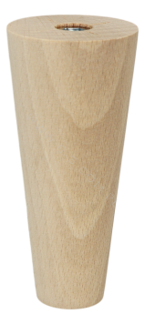 BEECH WOODEN LEG, CONE DESIGN, H- 100 MM, STRAIGHT, UNFINISHED