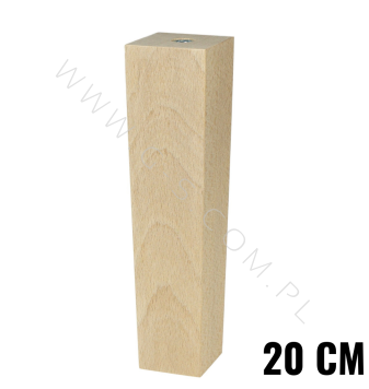 BEECH WOODEN LEG, TRAPEZE DESIGN, H - 200 MM, STRAIGHT, UNFINISHED