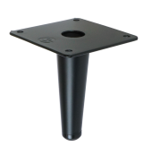 [10 CM] Metal leg, cone design with mounting plate, Black matt