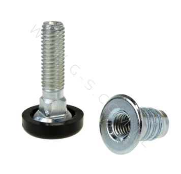 ADJUSTABLE FOOT M8 X 30 MM WITH INSERT NUT M8, ROUND BASE