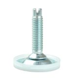 100 PIECES, ADJUSTABLE FOOT M8 x 40 MM, ROUND BASE, SLOT DRIVE