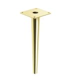 STEEL LEG, CONE DESIGN, STRAIGHT, H - 230 MM, MOUNTING PLATE, BRASS COLOUR