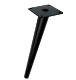 STEEL LEG, CONE DESIGN, ANGLE, H - 230 MM, MOUNTING PLATE, BLACK MAT COLOUR