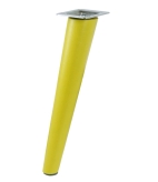 Noga bukowa skośna, stożek 35 cm żółta z blachą montażową