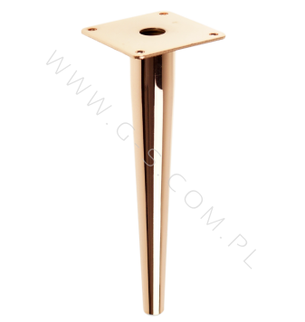 STEEL LEG, CONE DESIGN, STRAIGHT, H - 180 MM, MOUNTING PLATE, COOPER COLOUR