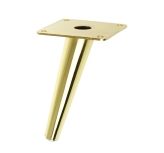 STEEL LEG, CONE DESIGN, ANGLE, H - 130 MM, MOUNTING PLATE, BRASS COLOUR
