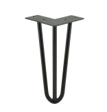 HAIRPIN LEG, H - 250 MM, HEAVY DUTY 12 MM, 3 RODS FOR FURNITURE, STEEL, BLACK COLOUR