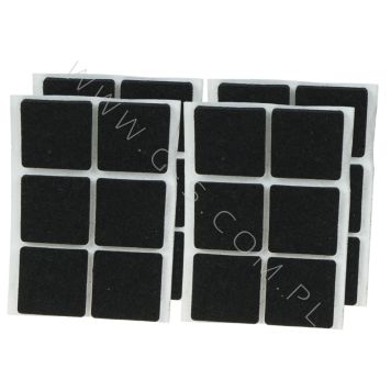 Filc samoprzylepny czarny 35 x 35 mm, opakowanie 24 szt.
