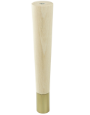 Nóżka bukowa prosta stożek 25 cm surowa, z nakładką antico