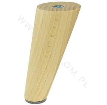 BEECH WOODEN LEG, CONE DESIGN, H - 100 MM, ANGLE, LACQUERED