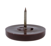 FURNITURE GLIDE WITH NAIL, DIAM 30 MM, BROWN COLOUR