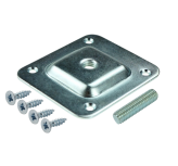 FIXING PLATE FOR STRAIGHT LEG M8, DIAM 40 X 3 MM, 3 HOLES, WITH PIN M8 X 30 MM