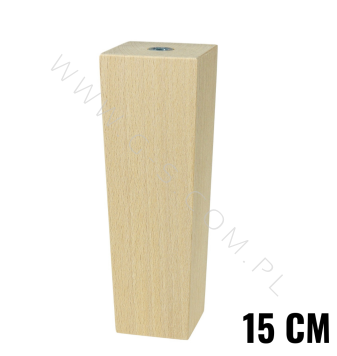 BEECH WOODEN LEG, TRAPEZE DESIGN, H - 150 MM, STRAIGHT, UNFINISHED