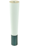 Nóżka bukowa prosta stożek 20 cm białą, z nakładką szarą