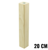 BEECH WOODEN LEG, SQUARE DESIGN, H - 200 MM, STRAIGHT, UNFINISHED
