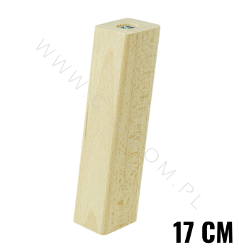 BEECH WOODEN LEG, SQUARE DESIGN, H - 170 MM, ANGLE, UNFINISHED