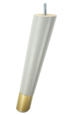 Nóżka bukowa skośna stożek 20 cm z nakładką z mosiądzu ze szpilką M8 x 25 mm szary mat