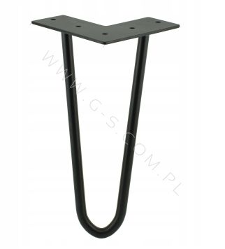 HAIRPIN LEG, H - 250 MM, HEAVY DUTY 12 MM, 2 RODS FOR FURNITURE, STEEL, BLACK COLOUR