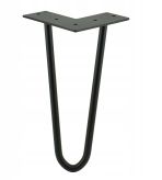 HAIRPIN LEG, H - 250 MM, HEAVY DUTY 12 MM, 2 RODS FOR FURNITURE, STEEL, BLACK COLOUR