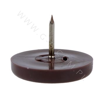 FURNITURE GLIDE WITH NAIL, DIAM 25 MM, BROWN COLOUR