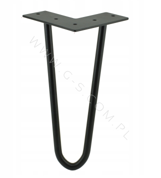 HAIRPIN LEG, H - 500 MM, HEAVY DUTY 12 MM, 2 RODS FOR FURNITURE, STEEL, BLACK COLOUR