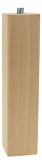 BEECH WOODEN LEG, SQUARE DESIGN, H - 150 MM, STRAIGHT, UNFINISHED, MOUNTING PLATE