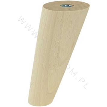 BEECH WOODEN LEG, CONE DESIGN, H - 100 MM, ANGLE, UNFINISHED