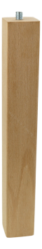 BEECH WOODEN LEG, SQUARE DESIGN, H - 250 MM, STRAIGHT, UNFINISHED, MOUNTING PLATE