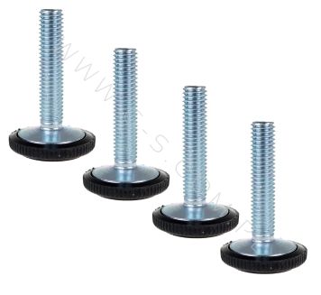 100 PIECES, ADJUSTABLE FOOT M8 x 38 MM, ROUND BASE
