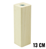 BEECH WOODEN LEG, SQUARE DESIGN, H - 130 MM, STRAIGHT, UNFINISHED