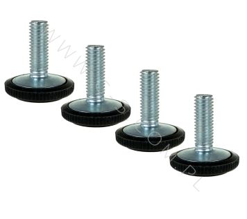 100 PIECES, ADJUSTABLE FOOT M8 x 22 MM, ROUND BASE