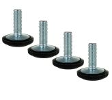 100 PIECES, ADJUSTABLE FOOT M8 x 22 MM, ROUND BASE