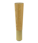 Nóżka dębowa prosta stożek 20 cm z nakładką z mosiądzu