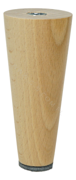 [10 CM] beech furniture leg 45/25, varnished solid wood without mounting plate