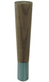 Nóżka dębowa prosta stożek 20 cm bejca czekolada, z nakładką szarą