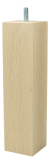 BEECH WOODEN LEG, SQUARE DESIGN, STRAIGHT, UNFINISHED