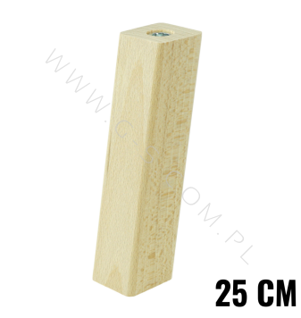 BEECH WOODEN LEG, SQUARE DESIGN, H - 250 MM, ANGLE, UNFINISHED