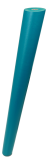 BEECH WOODEN LEG, CONE DESIGN, H - 350 MM, ANGLE, TURQUOISE LACQUERED