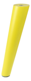 BEECH WOODEN LEG, CONE DESIGN, H - 200 MM, ANGLE, YELLOW LACQUERED