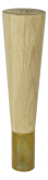 OAK WOODEN LEG, CONE DESIGN, H - 200 MM, STRAIGHT, UNFINISHED, BRASS COVER